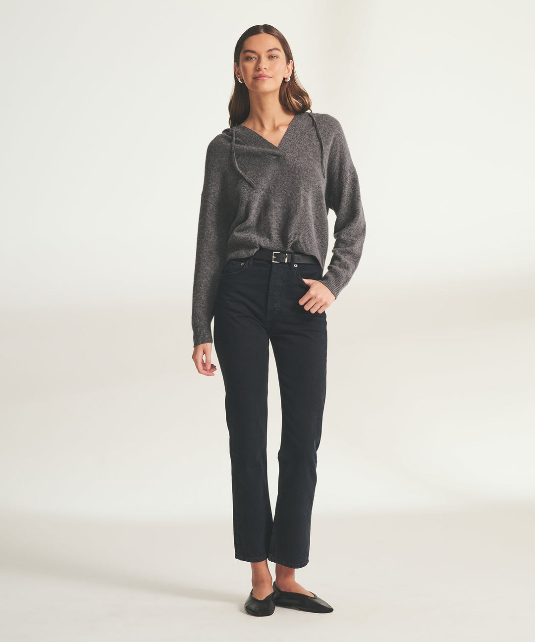 Lightweight Cashmere Open Neck Hoodie