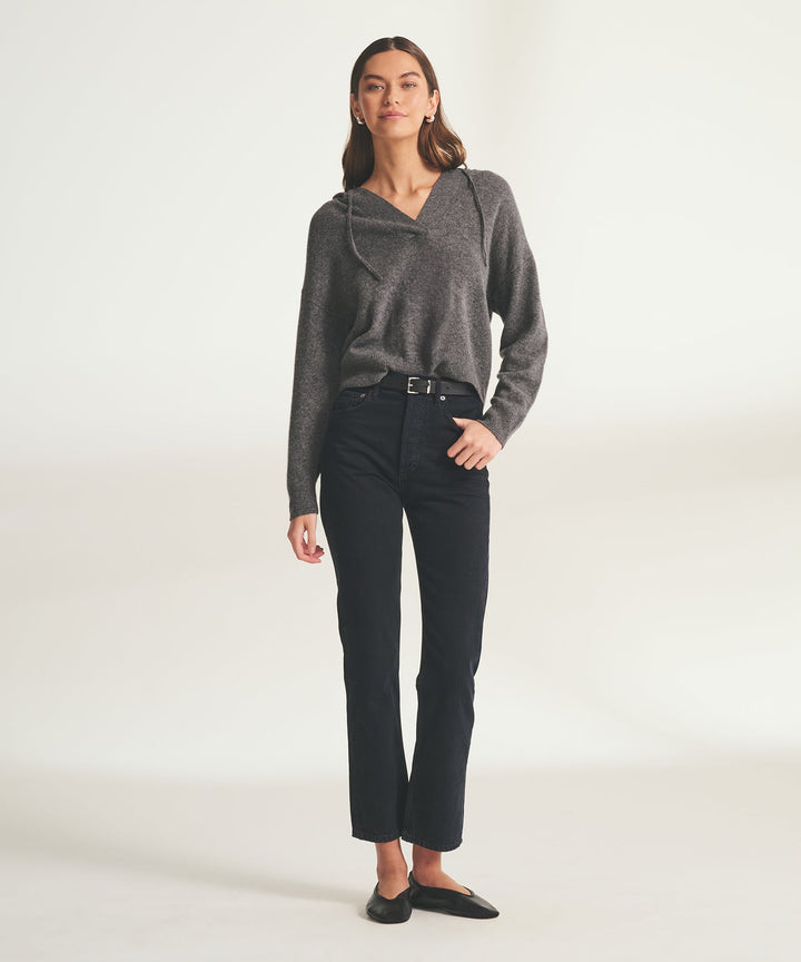 Lightweight Cashmere Open Neck Hoodie