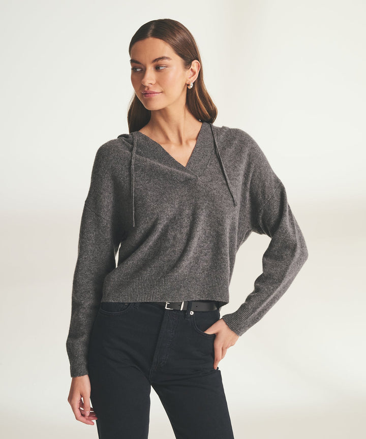 Lightweight Cashmere Open Neck Hoodie