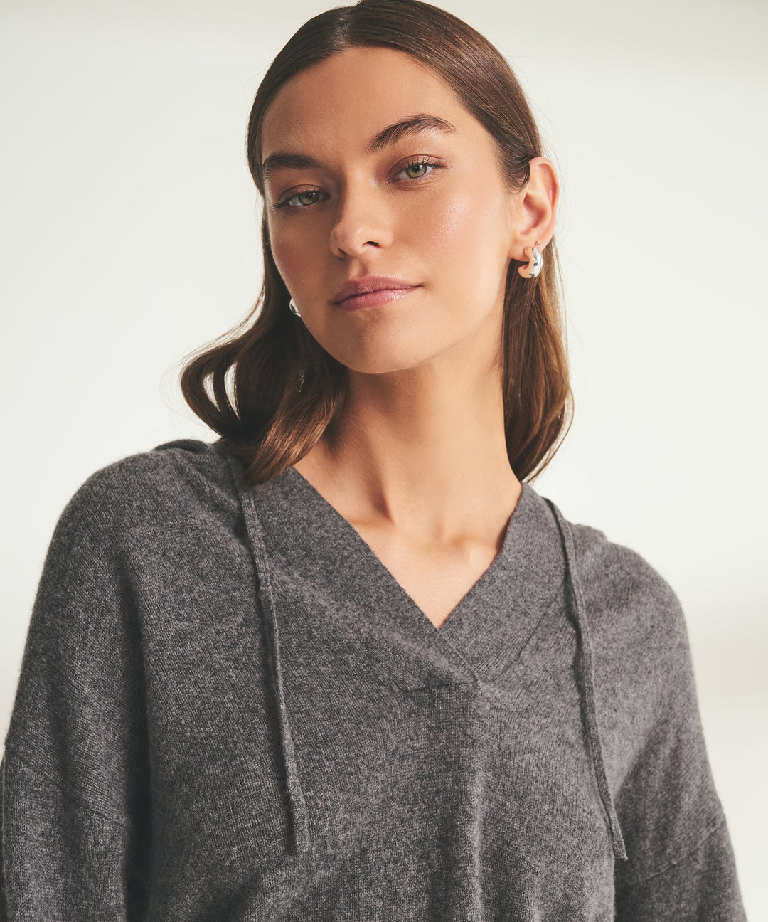 Lightweight Cashmere Open Neck Hoodie