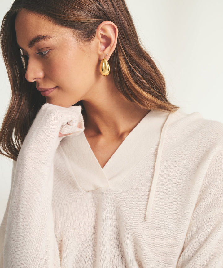 Lightweight Cashmere Open Neck Hoodie