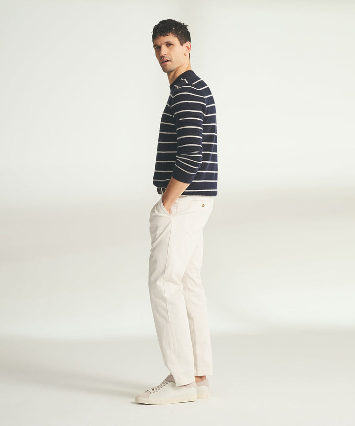 Lightweight Cashmere Striped Crewneck