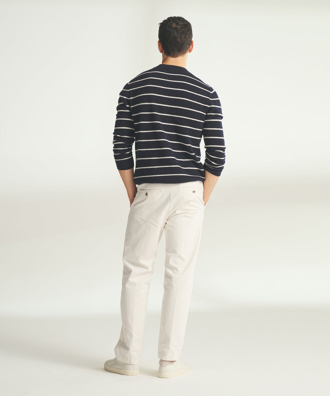 Lightweight Cashmere Striped Crewneck