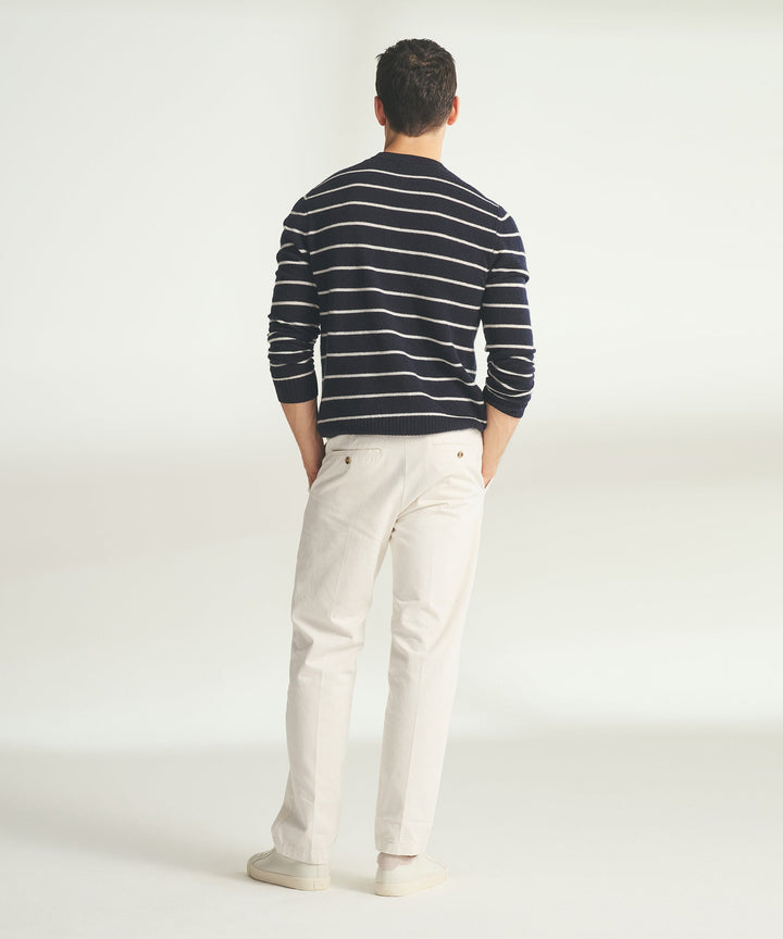 Lightweight Cashmere Striped Crewneck