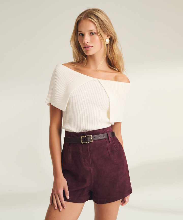 Luxe Cotton Silk Off the Shoulder Top