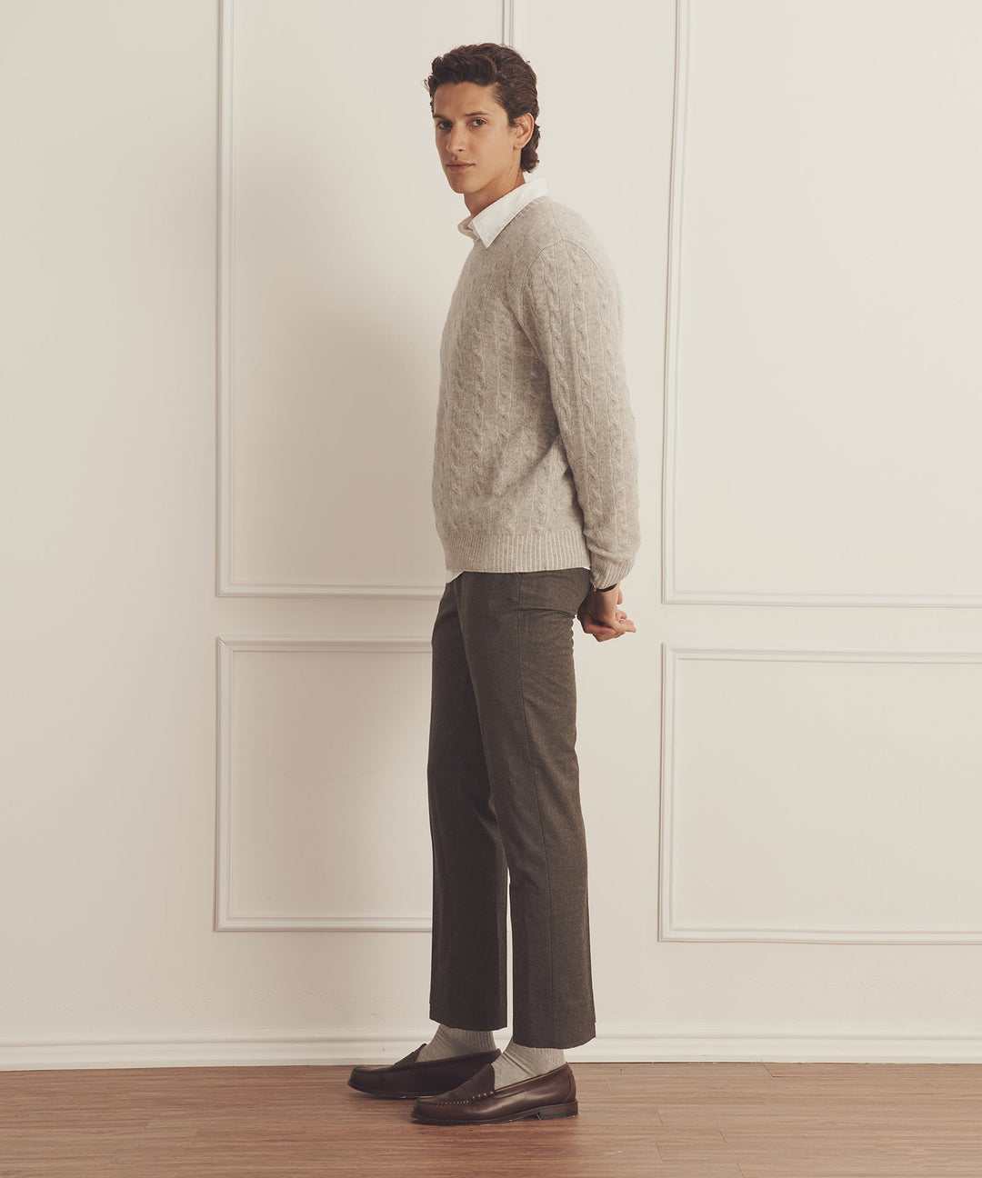 Luxe Cashmere Cable Crewneck
