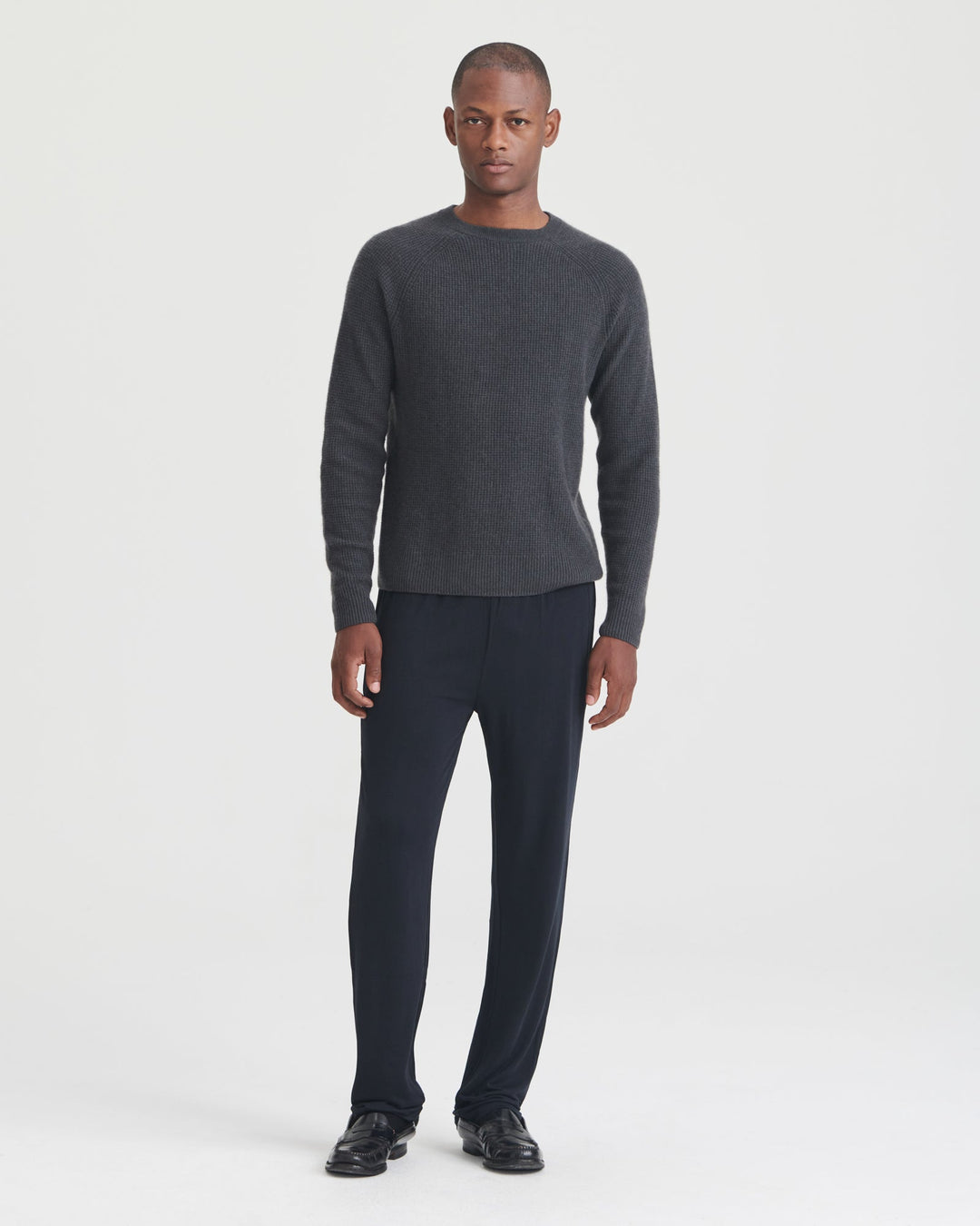Cashmere Waffle Crewneck Sweater