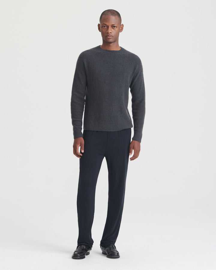 Cashmere Waffle Crewneck Sweater