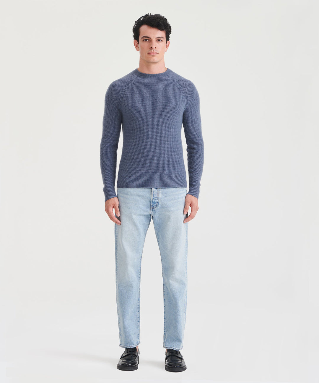 Cashmere Waffle Crewneck Sweater