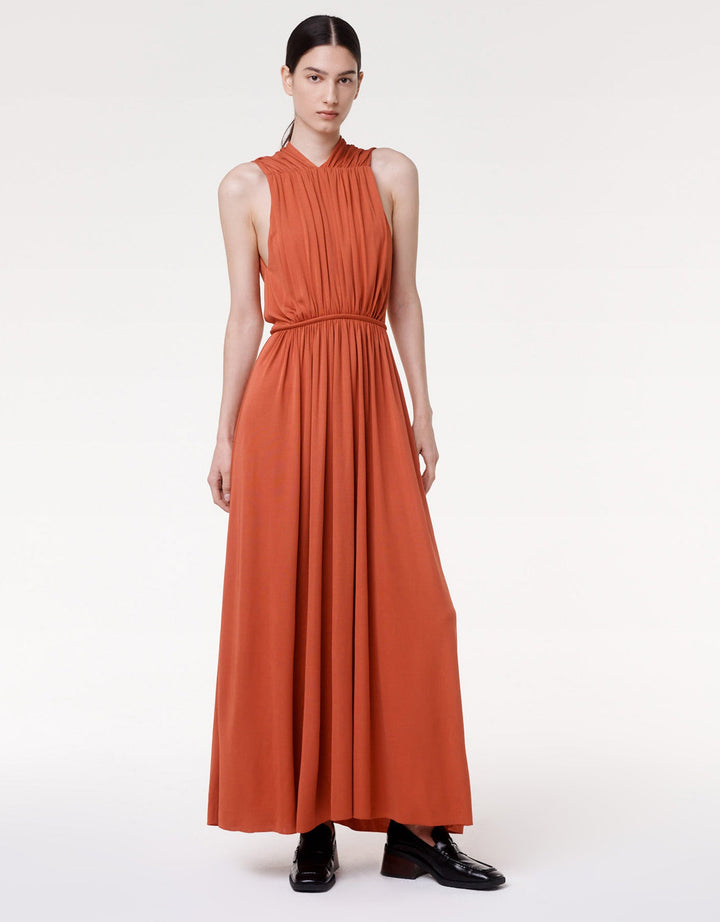 Shirred Midi Dress