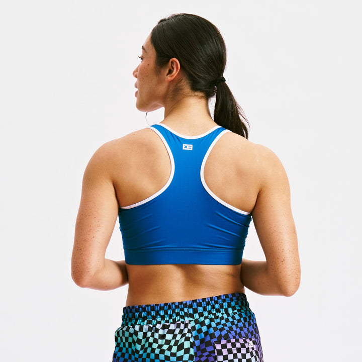 Swim Racerback Zip Compression Top - Marina Blue
