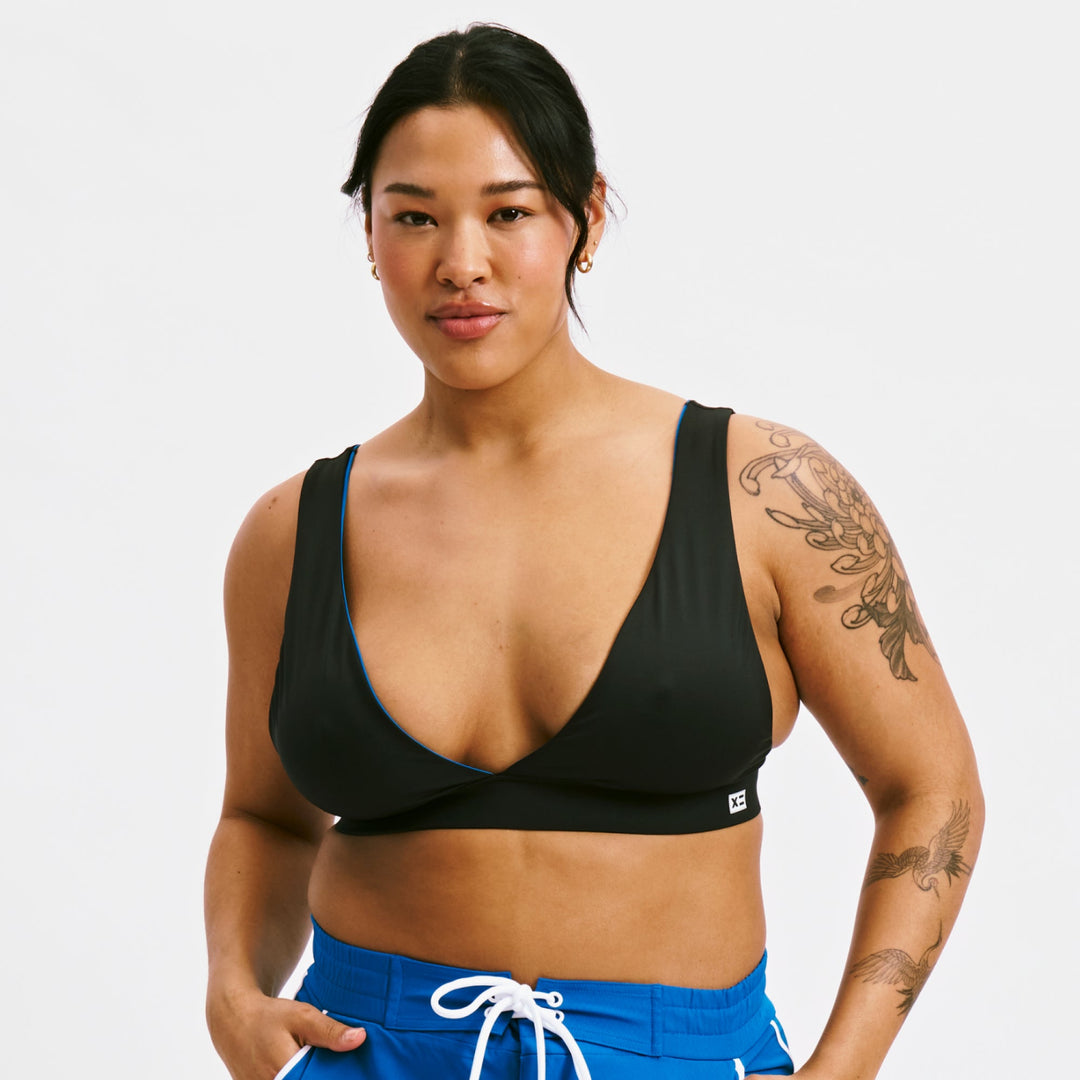 Swim Reversible Plunge Top - Marina Blue