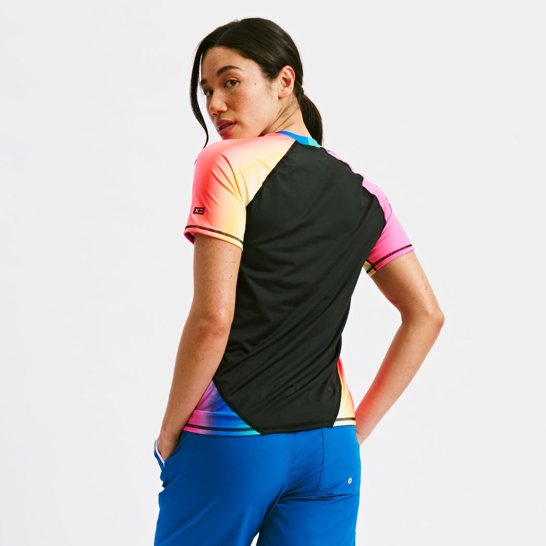 Swim Rashguard Tee - Melting Rainbow