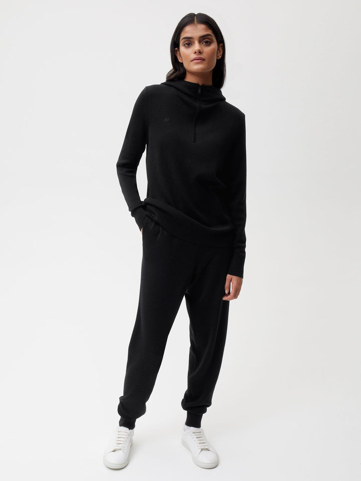 Womens DNA Regenerative Merino Wool Track Pants—black