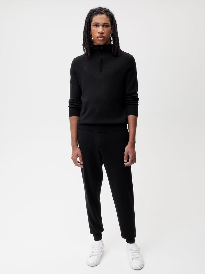 Mens DNA Regenerative Merino Wool Track Pants—black