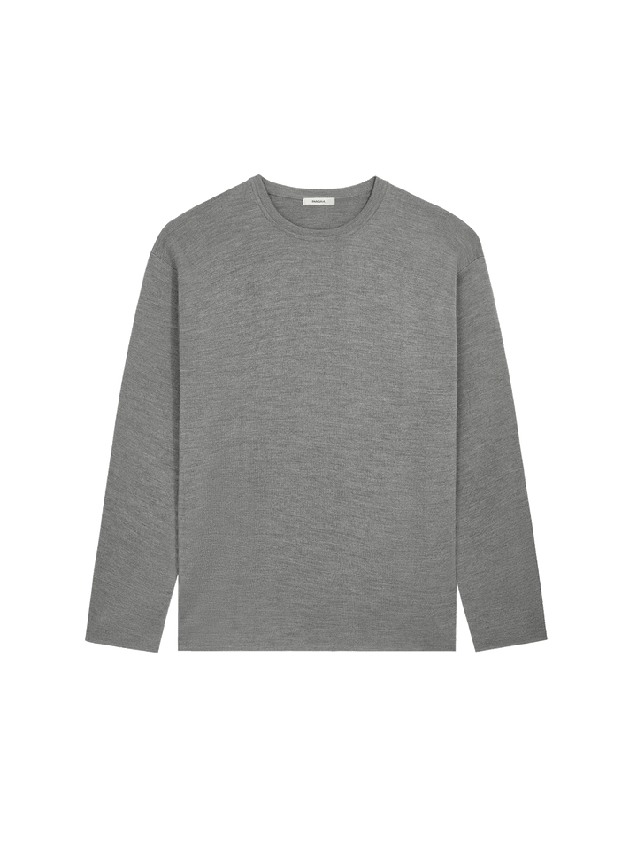 Womens Regenerative Merino Wool Sweater—grey marl