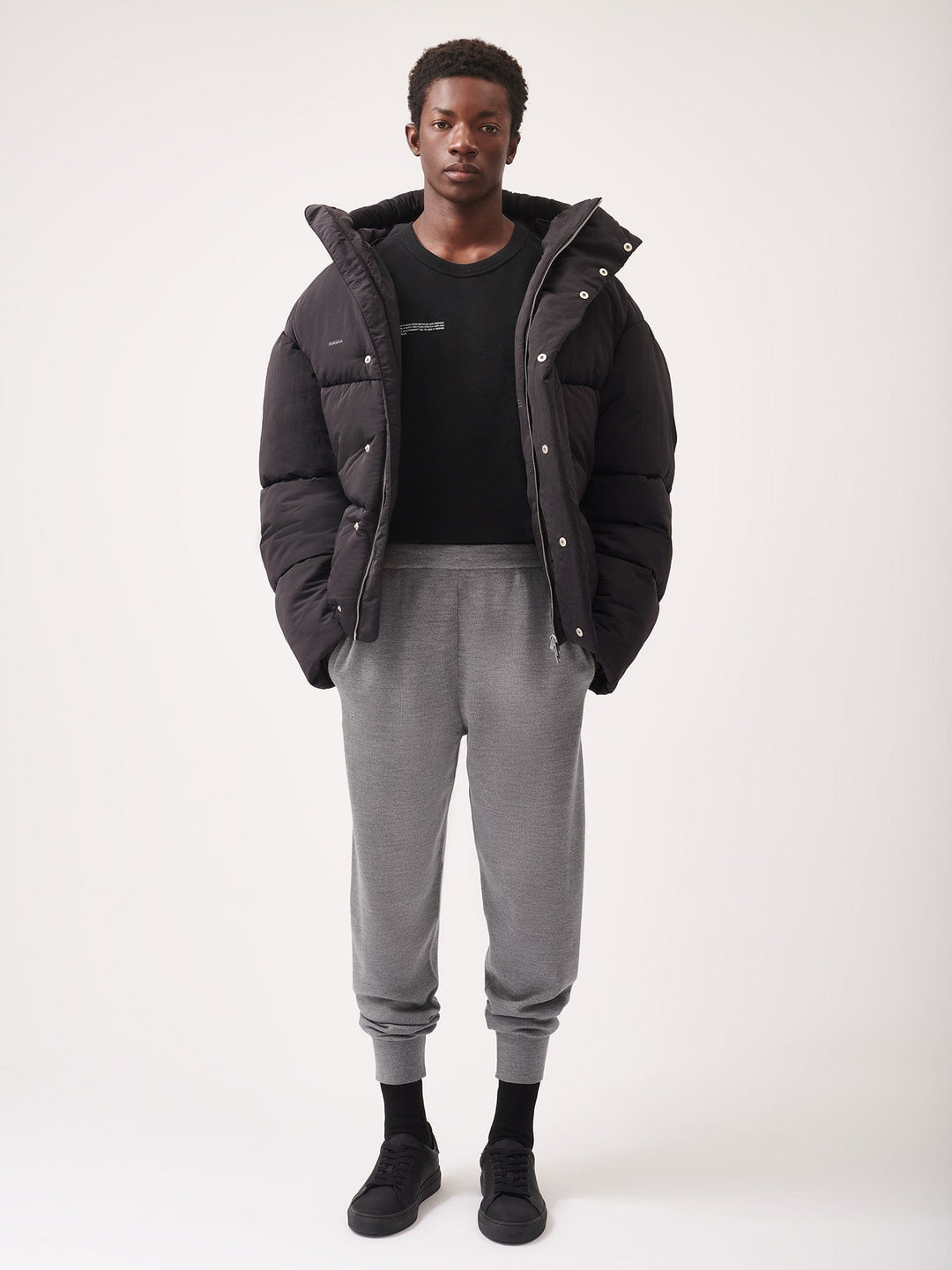 Mens DNA Regenerative Merino Wool Track Pants—grey marl