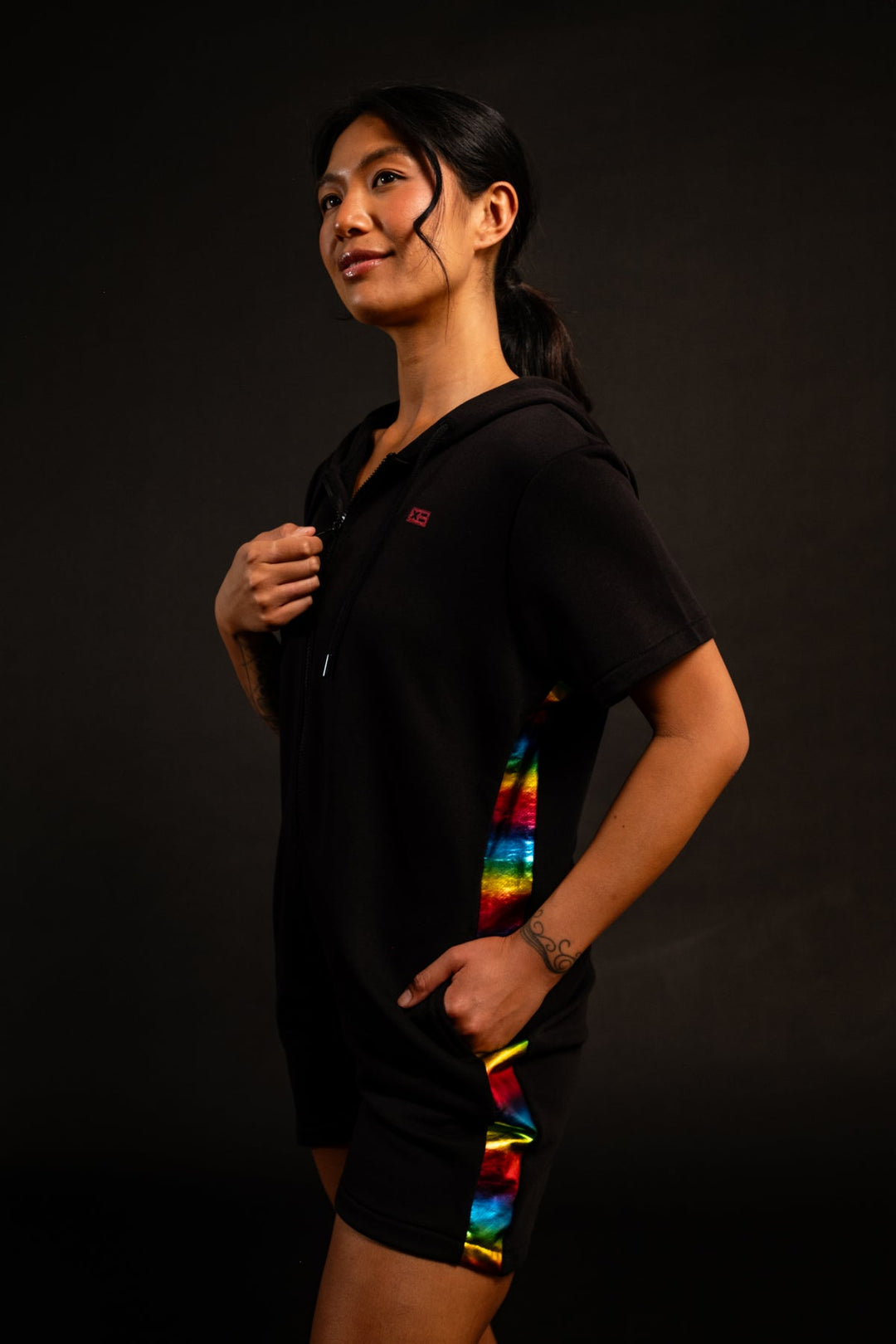 Anywhere Romper - Metallic Rainbow