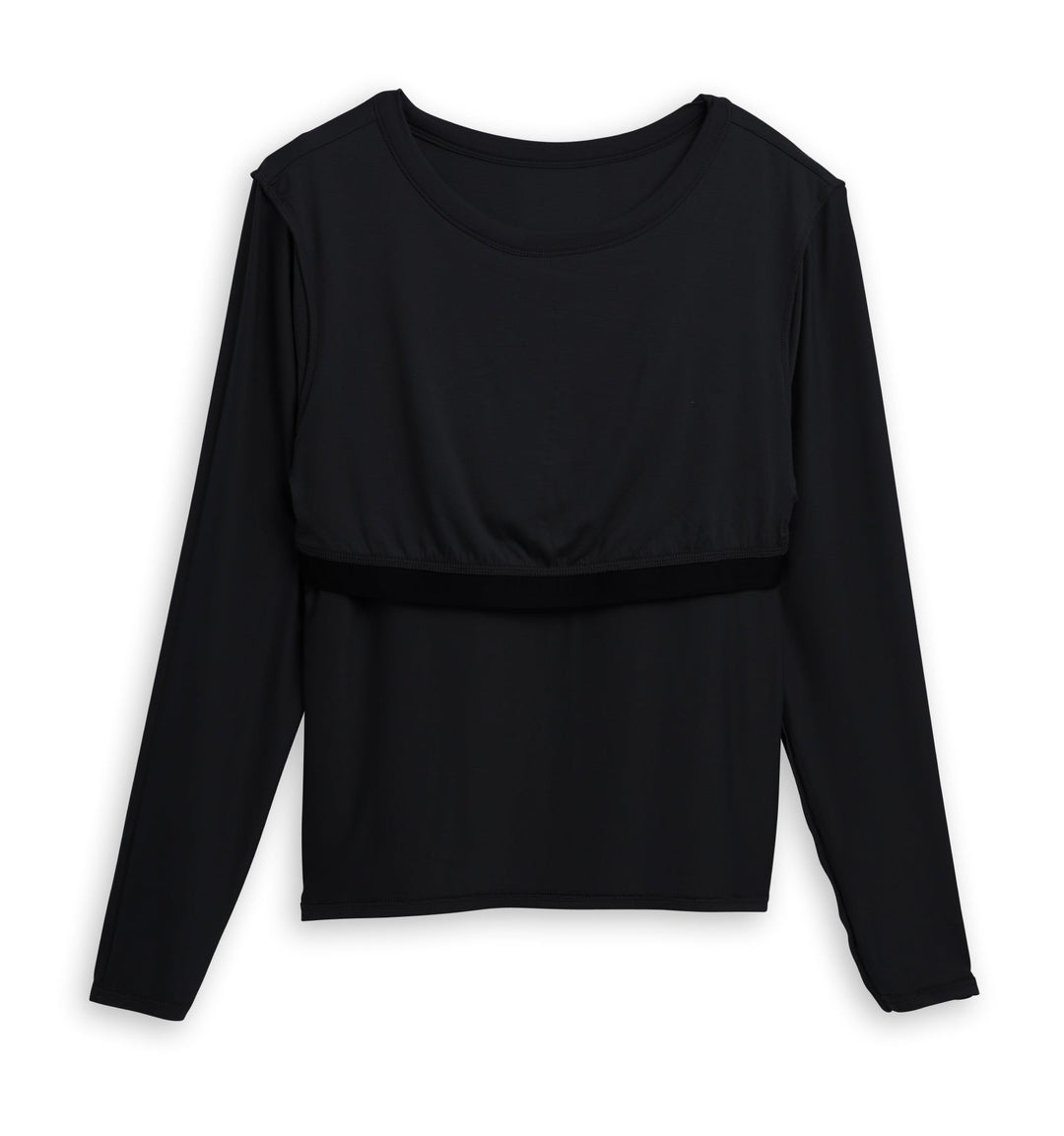 Long Sleeve Bra Top - TENCEL™ Modal Black