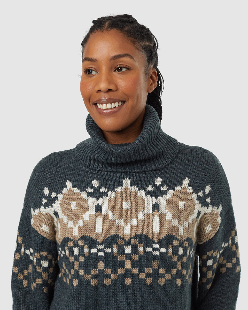 Highline Intarsia Turtleneck Sweater