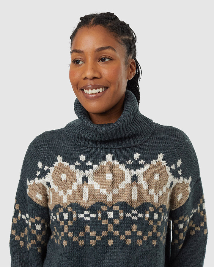 Highline Intarsia Turtleneck Sweater