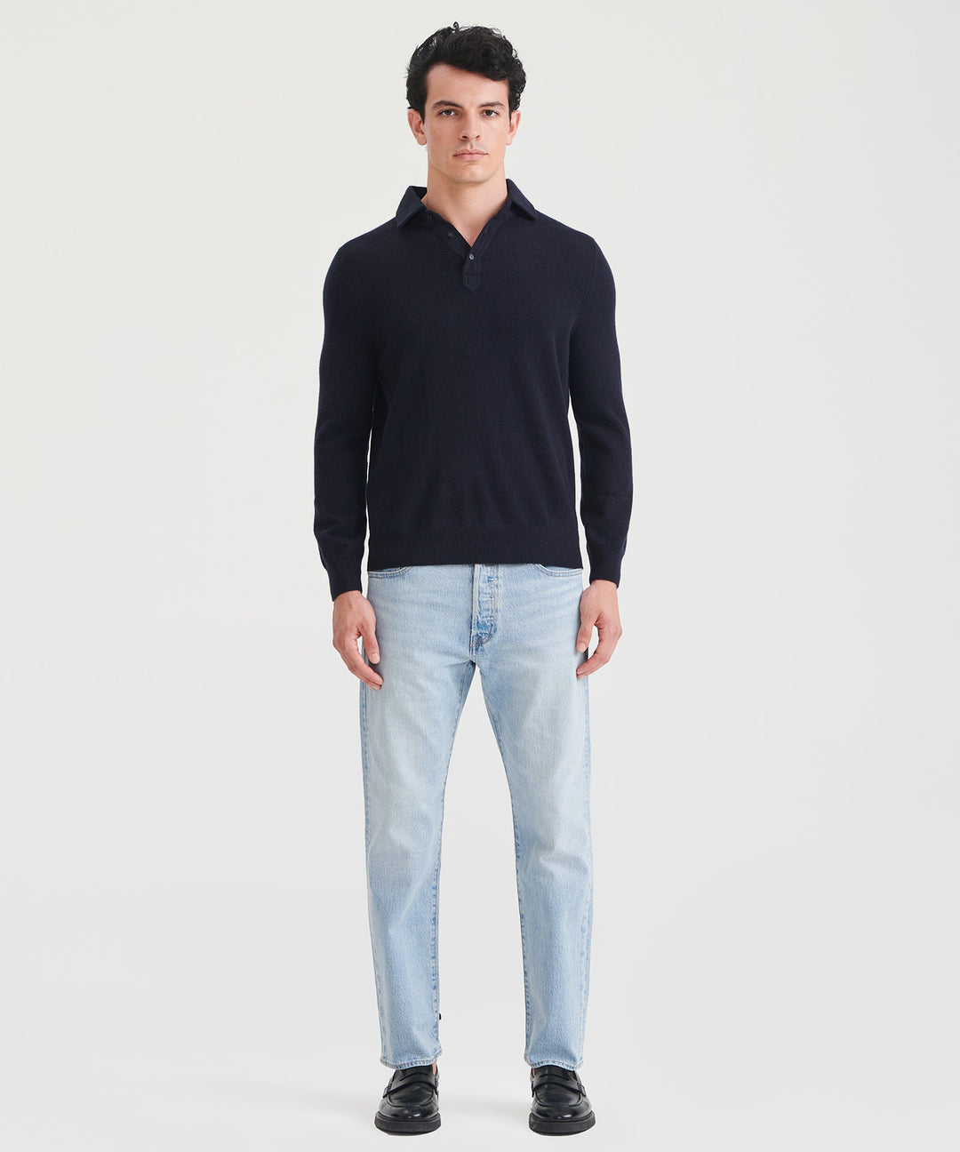 Signature Cashmere Long Sleeve Polo