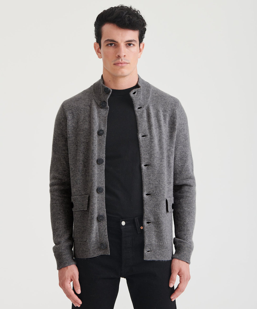 Luxe Cashmere High Neck Cardigan
