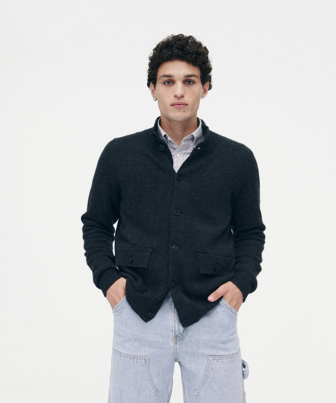 Luxe Cashmere High Neck Cardigan