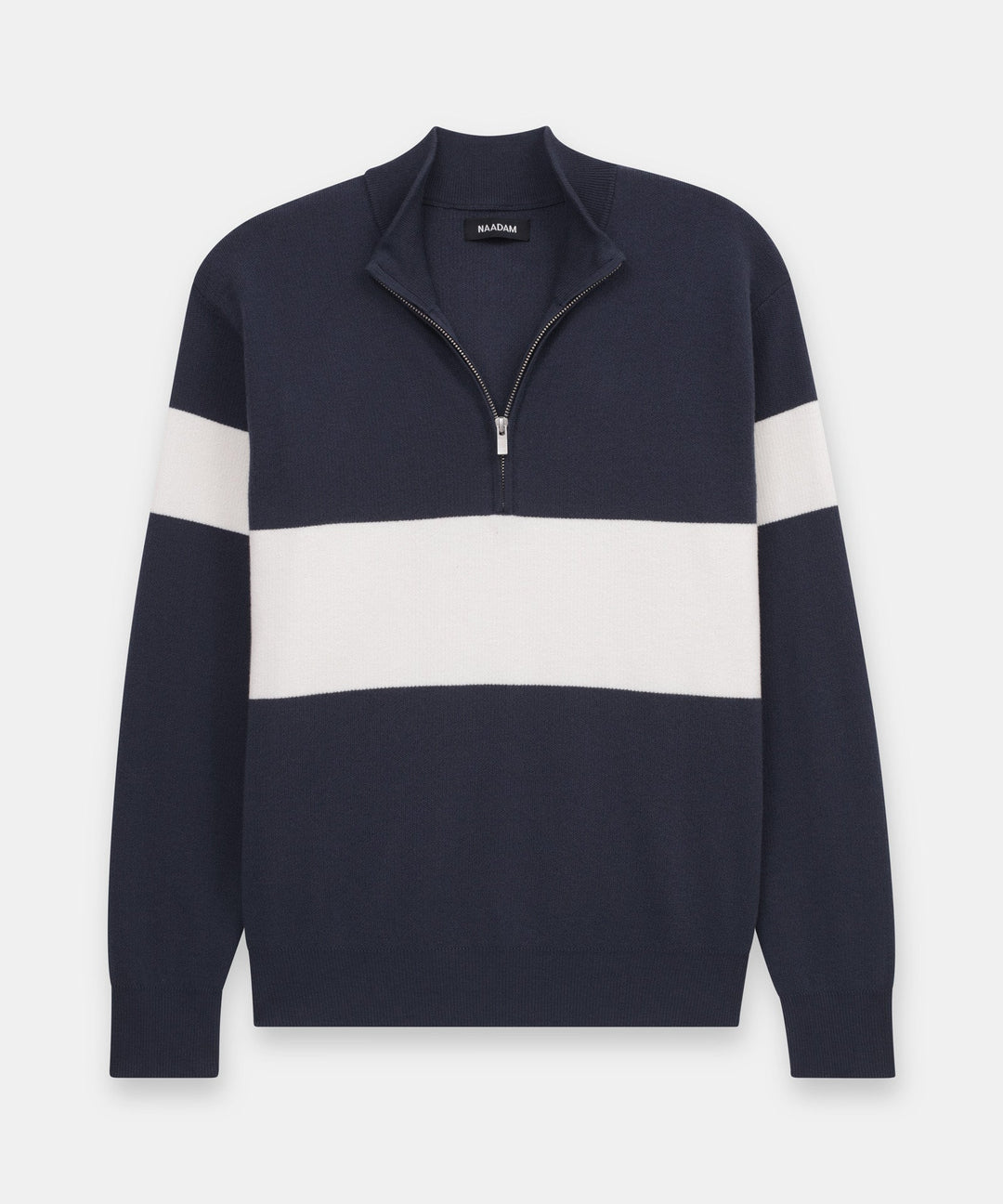 Café Cotton Cashmere Striped Quarter Zip