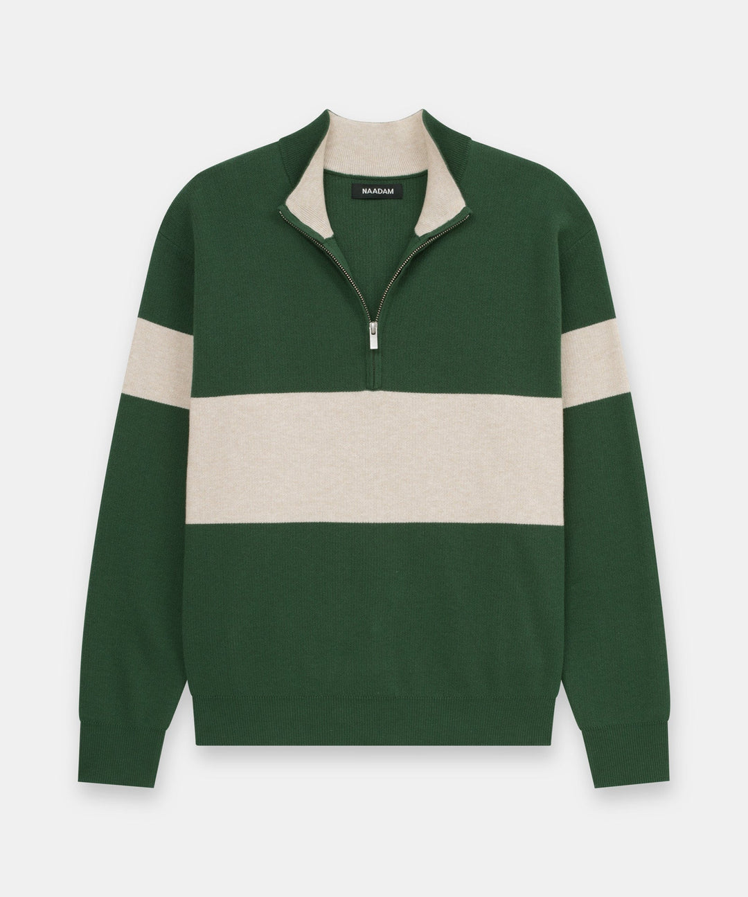 Café Cotton Cashmere Striped Quarter Zip