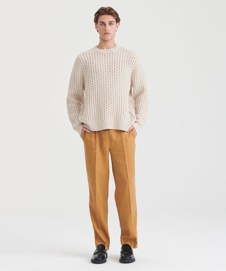 Cashmino Honeycomb Crewneck Sweater