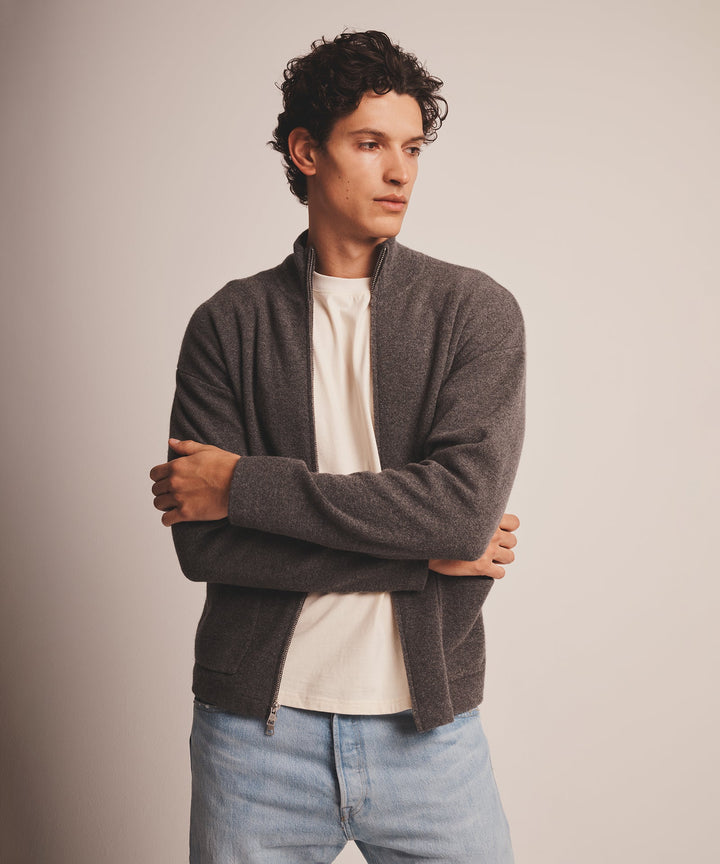 Signature Cashmere Zip-Up Sweater Jacket