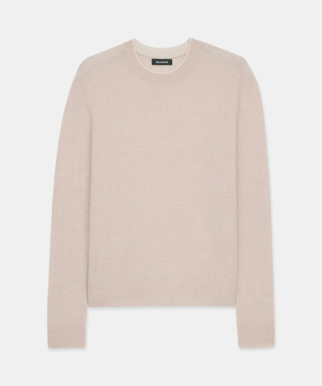 Lightweight Cashmere Contrast Trim Crewneck Sweater