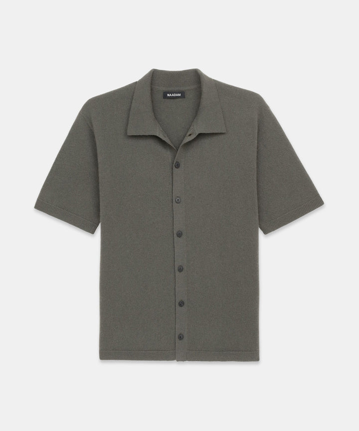 Signature Cashmere Short Sleeve Button Down