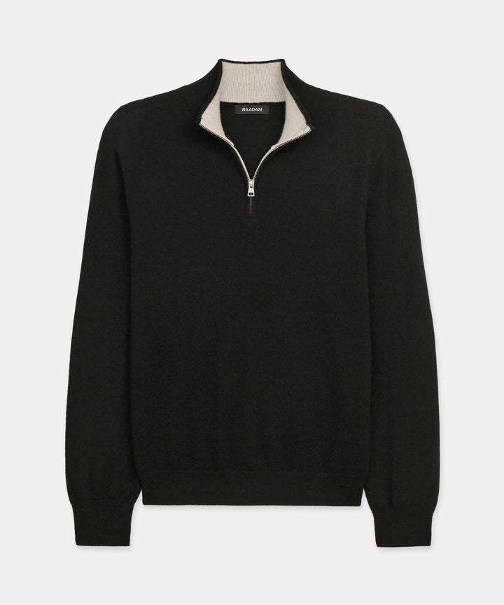 Signature Cashmere Color Blocked Quarter Zip