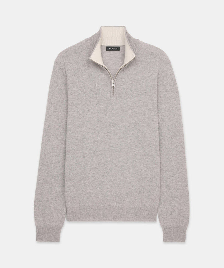 Signature Cashmere Color Blocked Quarter Zip