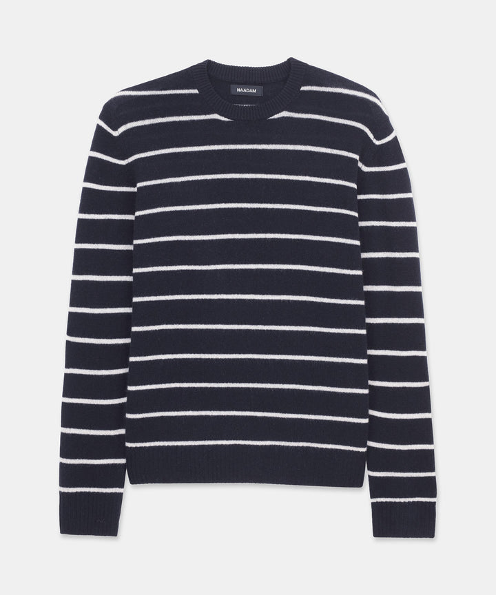 Lightweight Cashmere Striped Crewneck
