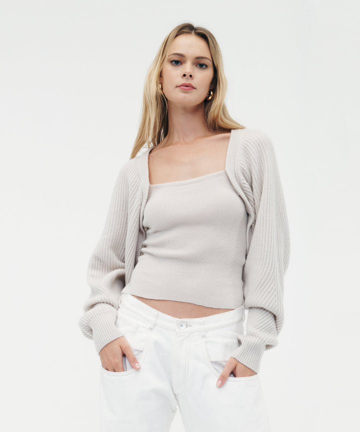 Wool Cashmere Fisherman Layered Sweater
