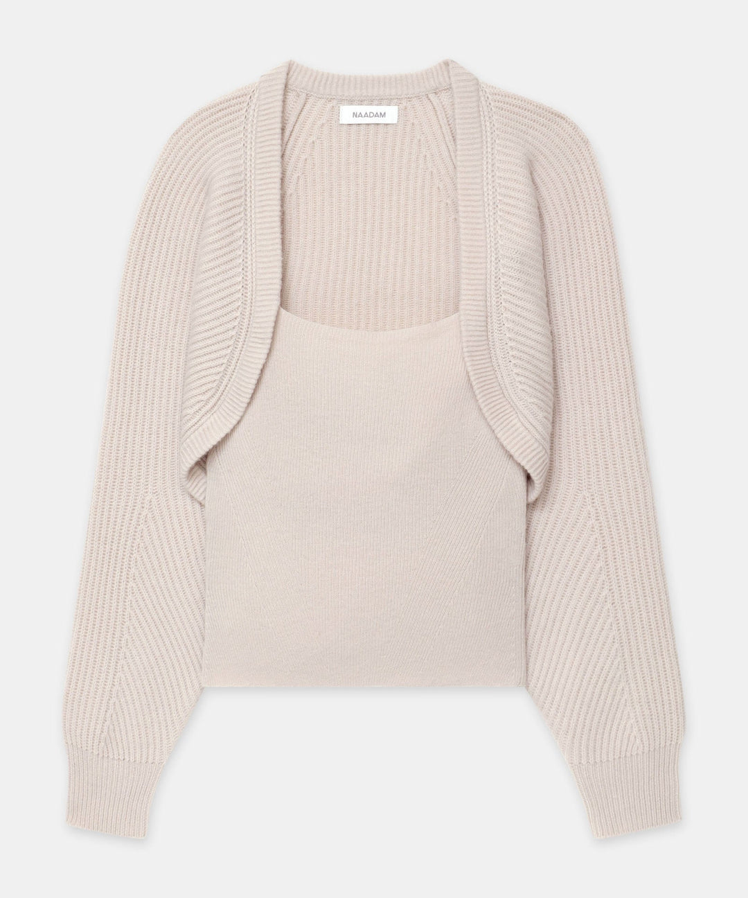 Wool Cashmere Fisherman Layered Sweater