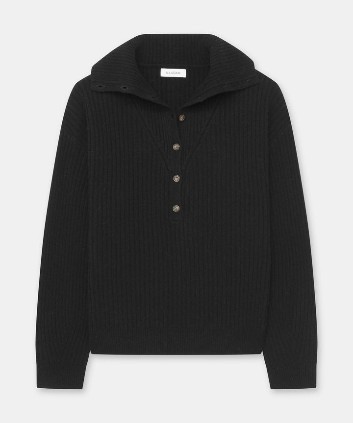 Cashmino Half Button Sweater