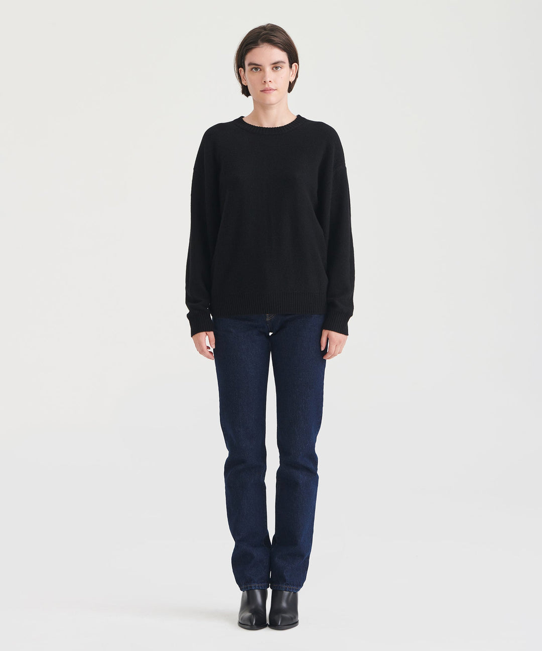 Lightweight Reversible Cashmere Crewneck Sweater