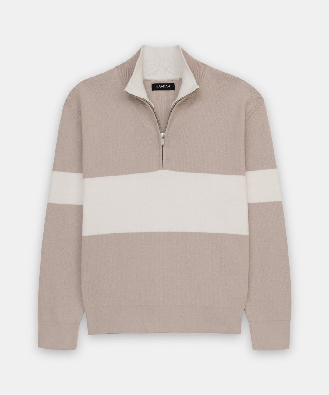 Café Cotton Cashmere Striped Quarter Zip