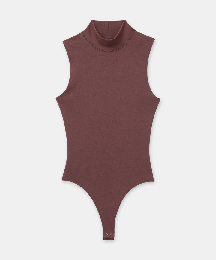 Modal Cashmere Sleeveless Mockneck Bodysuit