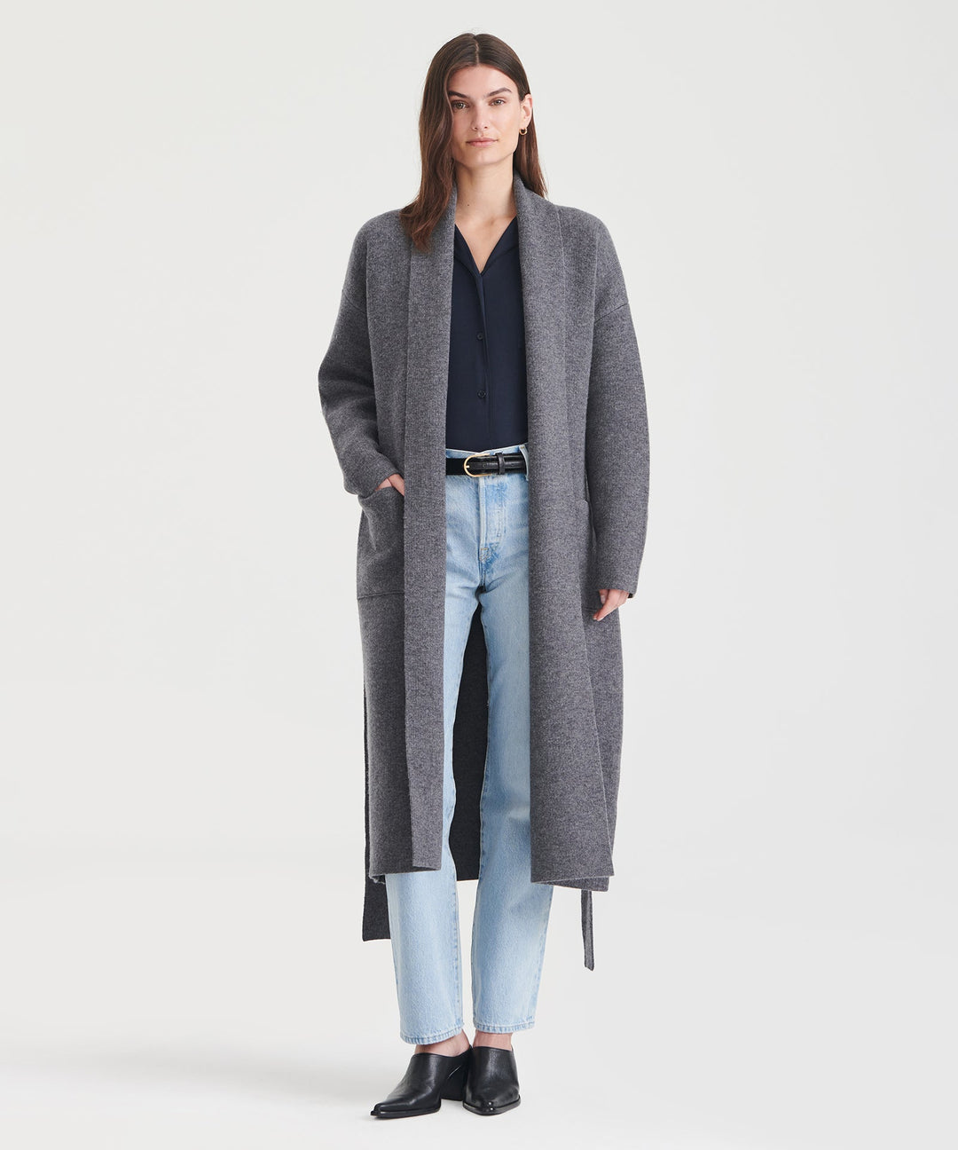 Luxe Merino Cashmere Tie Waist Coat