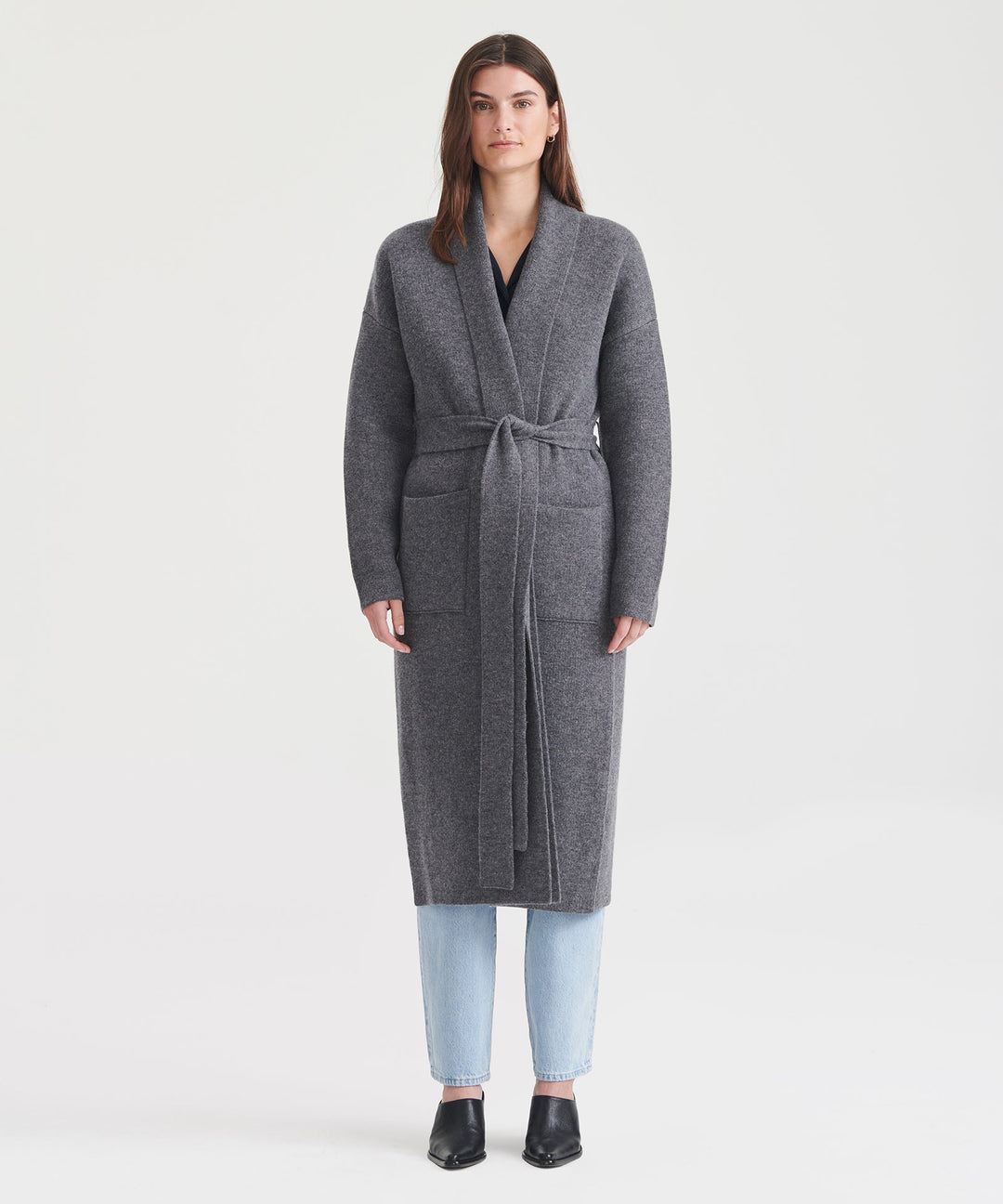 Luxe Merino Cashmere Tie Waist Coat
