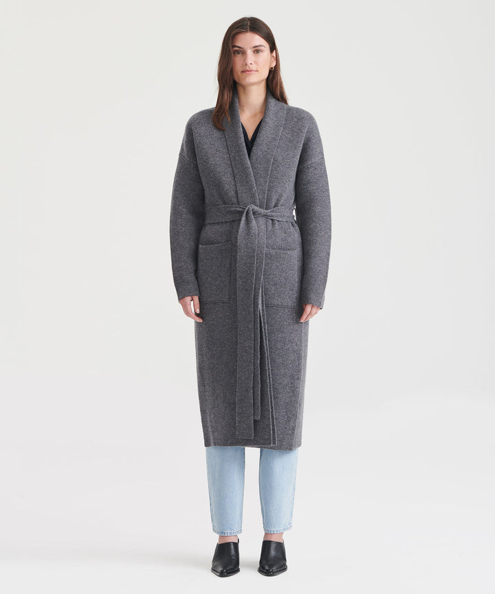 Luxe Merino Cashmere Tie Waist Coat
