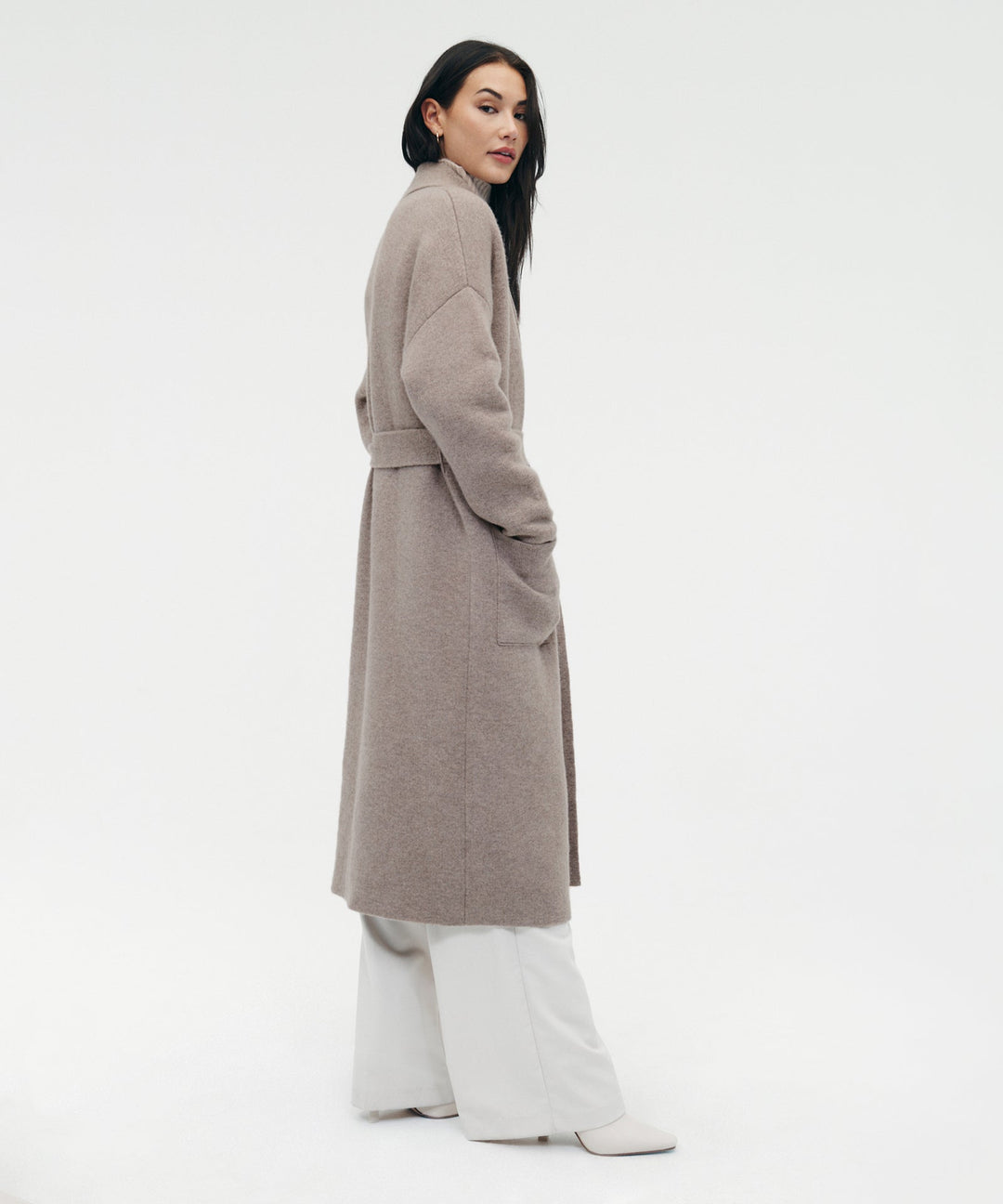 Luxe Merino Cashmere Tie Waist Coat