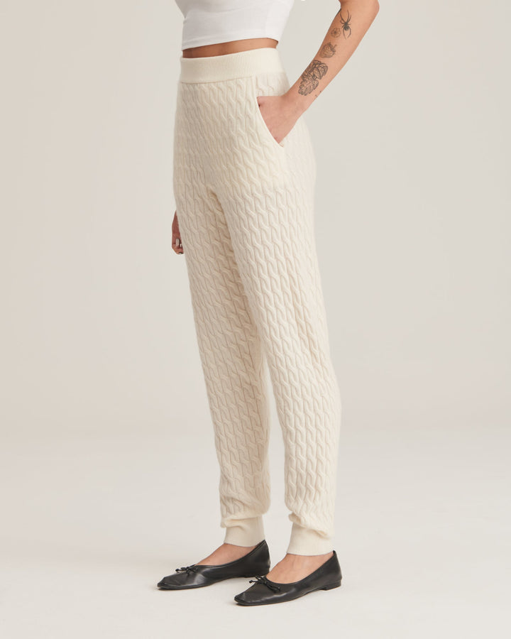 Cashmere Cable Knit Jogger