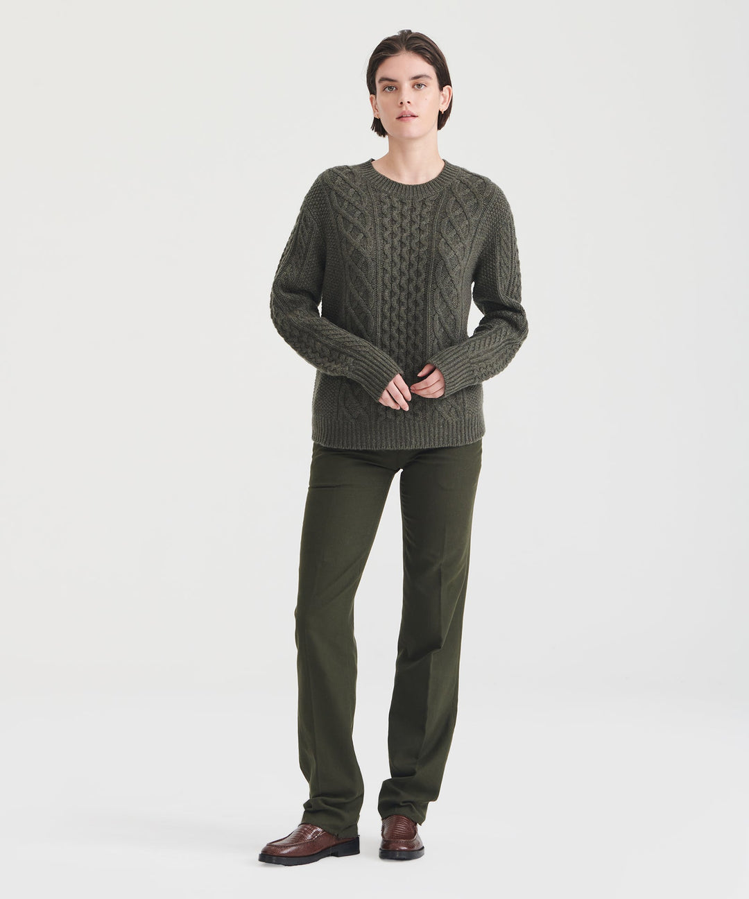 Super Luxe Cashmere Cable Crewneck Sweater