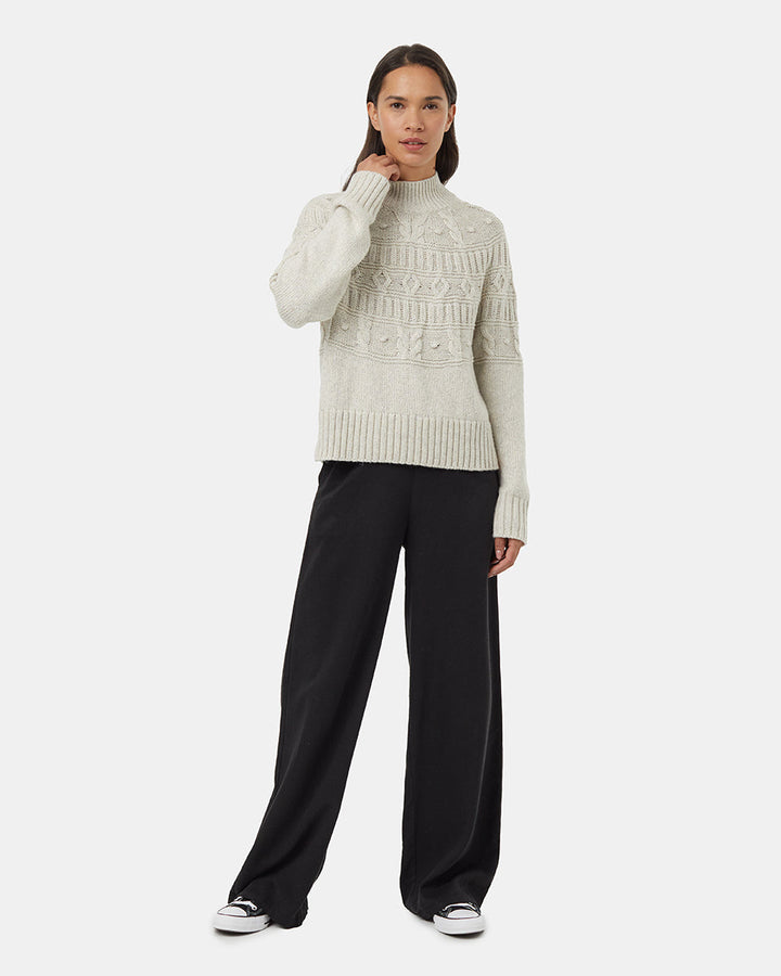 Highline Pom Mock Neck Sweater